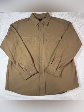 Uniqlo Men’s Large Khaki Utility Workwear Overshirt